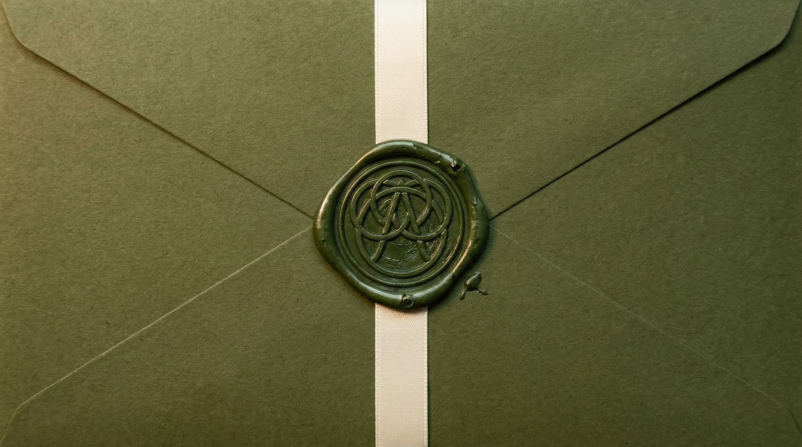 A wax-sealed Arena Hall envelope